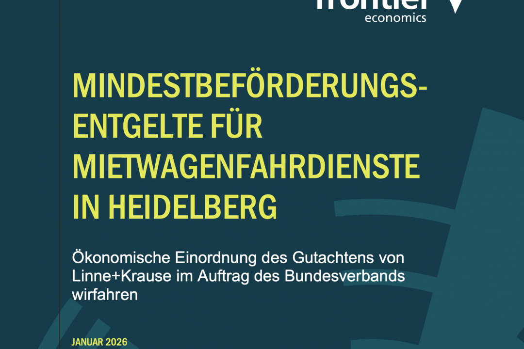 Studie von Frontier Economics zeigt:  Entscheidungsgrundlage für Mindestbeförderungsentgelte ungenügend